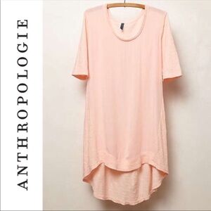 Women's Anthropologie Left of Center Pink Ellesmere Short Sleeve Tunic Top Sz XS